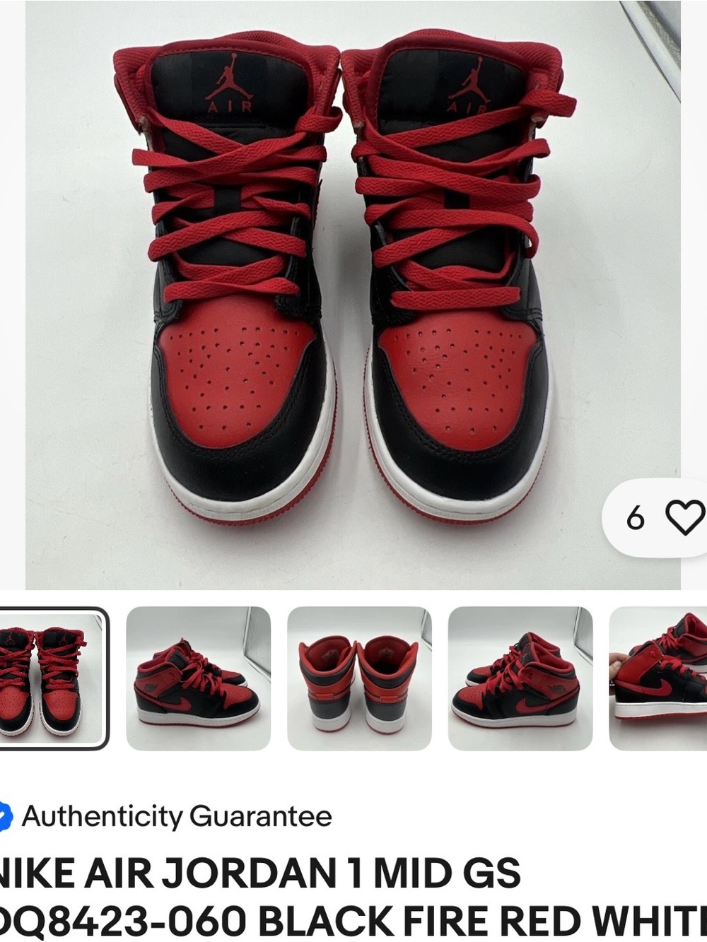 Nike Air Jordan 1 Mid in Black and Red